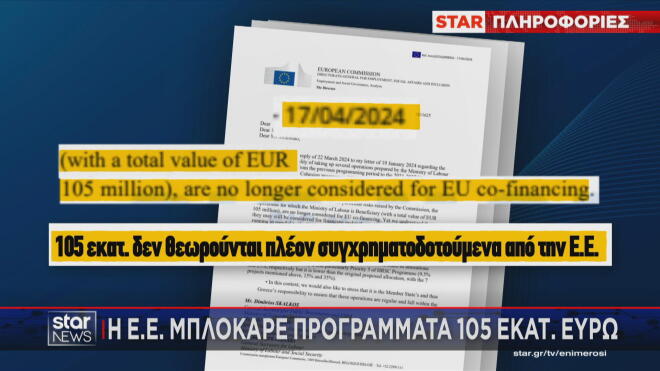 Η αποκάλυψη για προγράμματα 105 εκατ. ευρώ που μπλόκαρε η ΕΕ  