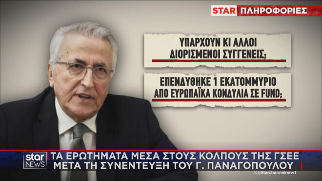 Τα ερωτήματα για τον Γ. Παναγόπουλο 