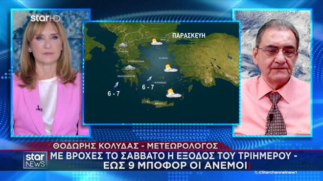 H πρόγνωση για τον καιρό το τριήμερο της Καθαρά Δευτέρας από τον μετεωρολόγο Θοδωρή Κολυδά / Κεντρικό Δελτίο Ειδήσεων Star