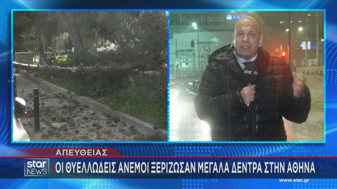 Το ρεπορτάζ του Γ. Σαραντακου εν μέσω καταρρακτώδους βροχής     