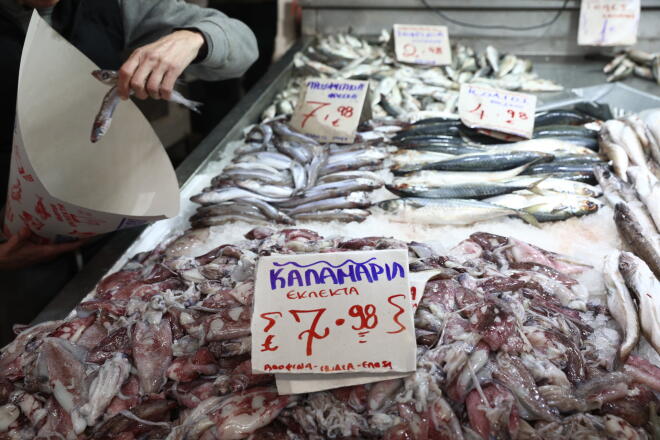 Στιγμιότυπο από την Βαρβάκειο Ιχθυαγορά/ Eurokinissi ΔΑΝΑΗ ΔΑΥΛΟΠΟΥΛΟΥ