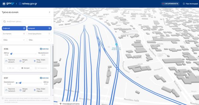 railway.gov.gr: live το σημείο στο οποίο βρίσκονται τα τρένα