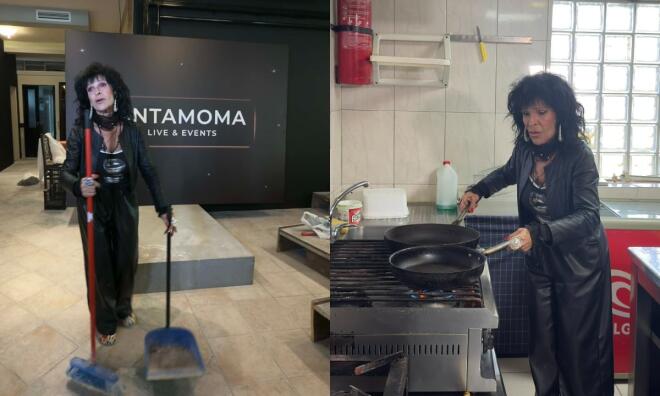 Σοφία Βόσσου: Σκουπίζει, βάφει, τηγανίζει... στο νέο στέκι όπου εμφανίζεται