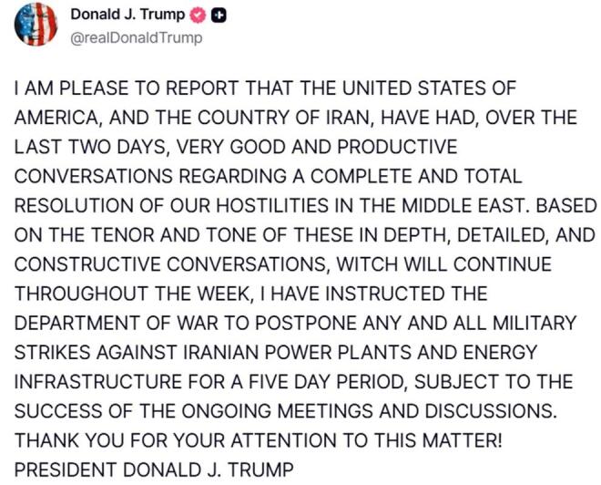 Ο Τραμπ «παγώνει» τα στρατιωτικά χτυπήματα εναντίον του Ιράν για 5 μέρες