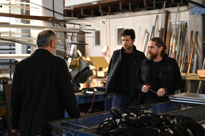 Ορφέας Αυγουστίδης- Δημήτρης Λάλος στα γυρίσματα του Σασμού