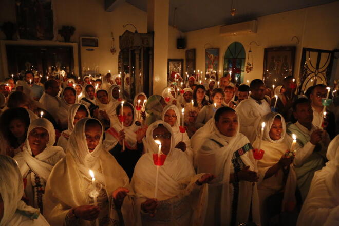 Στιγμιότυπα από την Ανάσταση στο Πολύγωνο, στην εκκλησία Παναγίτσα/ Eurokinissi Λυδία Σιώρη