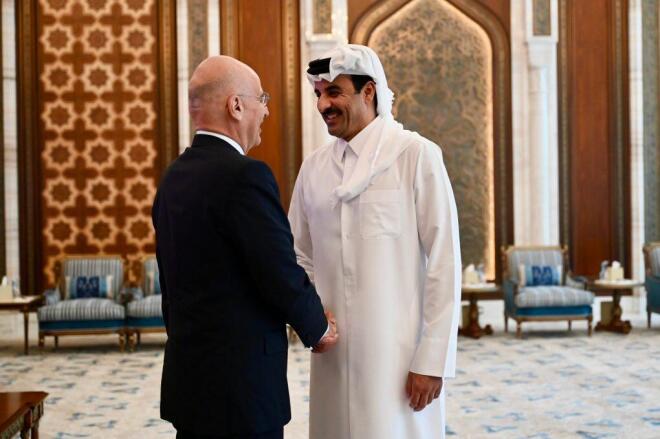 O N. Δένδιας με τον Εμίιρη του Κατάρ 