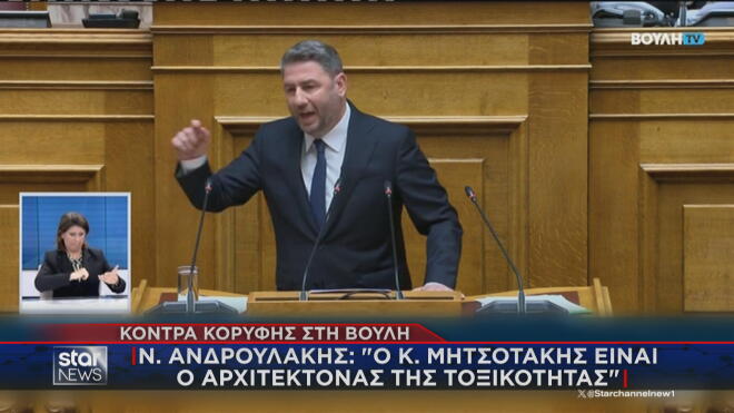 Ανδρουλάκης στη Βουλή: Ο Μητσοτάκης αρχιτέκτονας της τοξικότητας