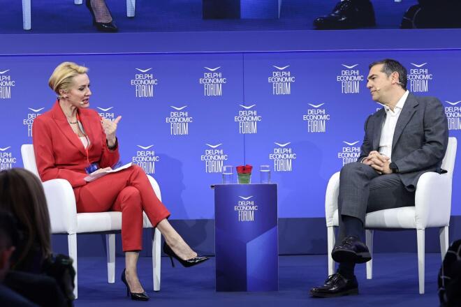 Ο Αλέξης Τσίπρας στη συζήτηση στο Delphi Forum 