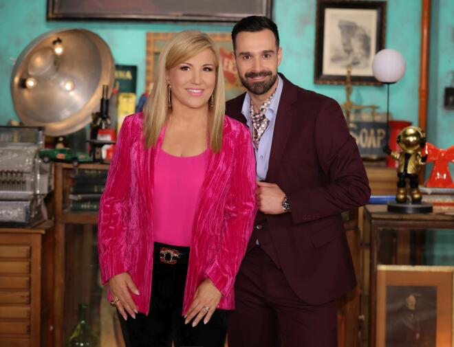 Η Δέσποινα Μοιραράκη με τον εκτιμητή του Cash or Trash, Θάνο Λούδο