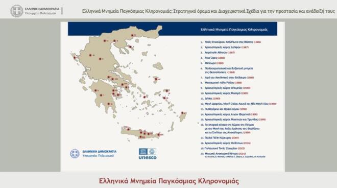 η Ελλάδα διαθέτει 20 μνημεία ενταγμένα στον Κατάλογο Παγκόσμιας Κληρονομιάς