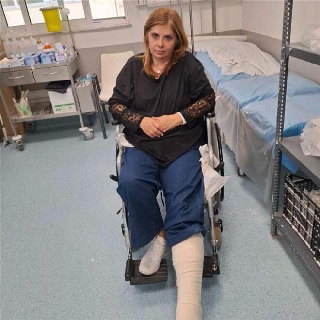 Η Βάσια Παναγοπούλου στο καροτσάκι /Φωτογραφία Facebook