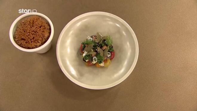 MasterChef: Dashi τομάτας με κοπανιστή Καλύμνου, κουλούρα και μύδια ποσέ