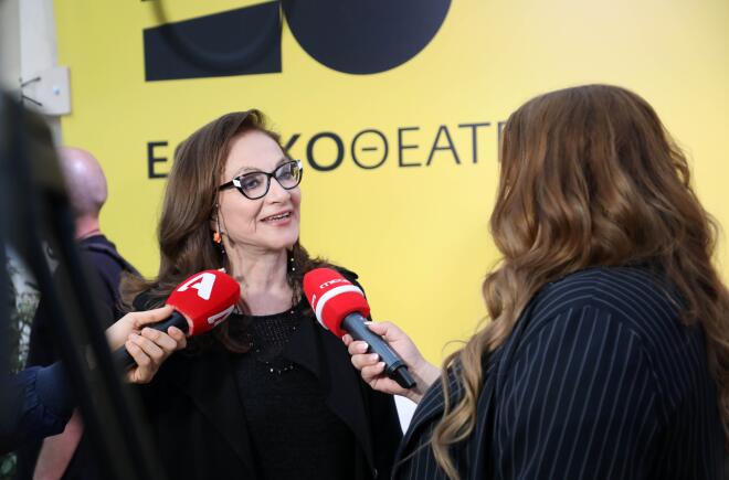 Η Φιλαρέτη Κομνηνού στην παρουσίαση προγράμματος του Εθνικού Θεάτρου/ NDP ΕΛΛΗ ΠΟΥΠΟΥΛΙΔΟΥ