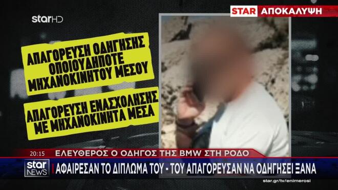 Τον άφησαν ελεύθερο με εγγύηση 50.000 ευρώ, του αφαίρεσαν την άδεια οδήγησης, του απαγόρευσαν να πιάσει ξανά τιμόνι, να ασχοληθεί με οποιονδήποτε τρόπο με μηχανοκίνητα μέσα, ενώ δεν μπορεί να βγει από τη χώρα και υποχρεούται να δίνει το «παρών» δύο φορές τον μήνα σε αστυνομικό τμήμα.
