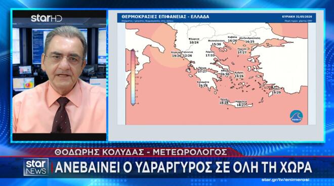 Ανεβαίνει ο υδράργυρος σε όλη τη χώρα ανέφερε ο Θοδωρής Κολυδάς 
