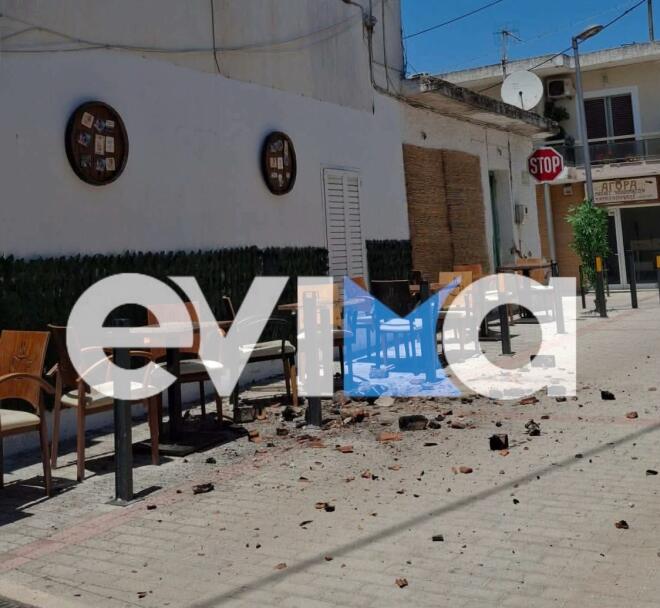 Ζημιές σε κατάστημα μετά τους διαδοχικούς σεισμούς στην Εύβοια/ evima.gr