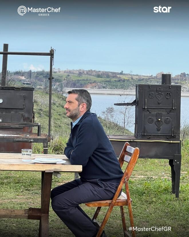 Ο Λεωνίδας Κουτσόπουλος στα γυρίσματα του Masterchef/ φωτογραφία instagram masterchefgr