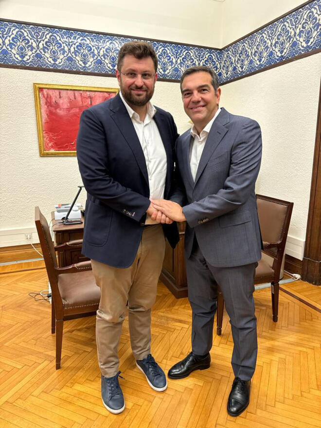 Ο Κώστας Ζαχαριάδης και ο Αλέξης Τσίπρας