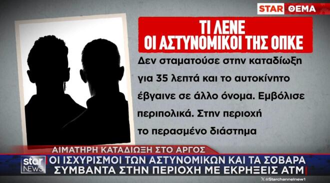 Οι ισχυρισμοί των αστυνομικών στο Αργος