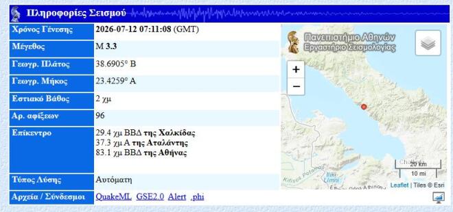 Ο σεισμός στο Προκόπι Εύβοιας