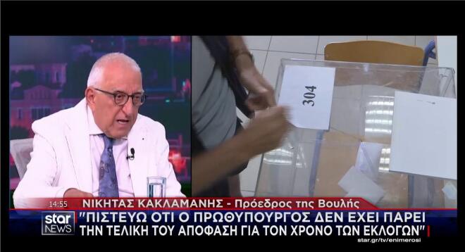 Ο Ν. Κακλαμάνης για τα σενάρια πρόωρων εκλογών   