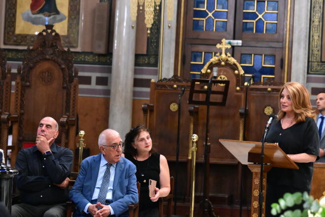 Κηδεία Μάρως Κοντού: Ο επικήδειος της Άντζελας Γκερέκου/ Εurokinissi Τατιάνα Μπόλαρη