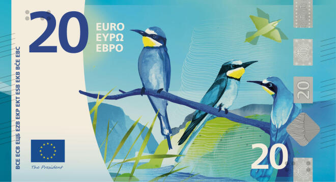 Οι Ευρωπαίοι πολίτες καλούνται να διαλλέξουν ανάμεσα σε δύο θεματικές για τα νέα χαρτονομίσματα του ευρώ, "Ευρωπαϊκός Πολιτισμός" και "Ποτάμια και Πουλιά" - EKT