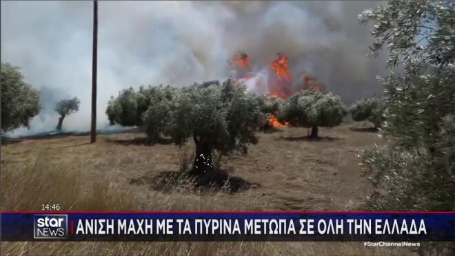 Η φωτιά στην Ξηρονομή/ Μεσημεριανό δελτίο ειδήσεων Star