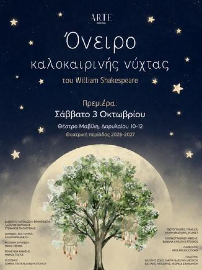 «Όνειρο καλοκαιρινής νύχτας»: Παιδκή παράσταση στο Θέατρο Μαβίλη