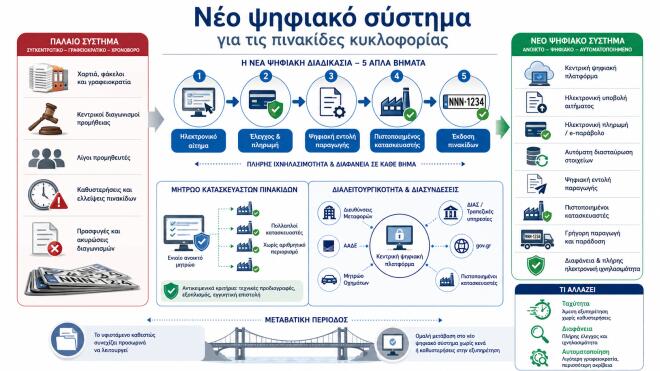 Πινακίδες κυκλοφορίας με λίγα κλικ - Τέλος οι καθυστερήσεις
