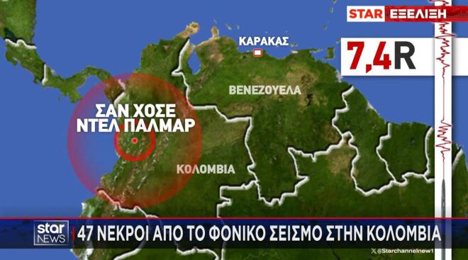 Ισχυρός σεισμός 7,4 Ρίχτερ στην Κολομβία / Κεντρικό δελτίο ειδήσεων Star
