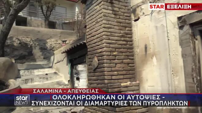 Σαλαμίνα: Ολοκληρώθηκαν οι αυτοψίες μετά την καταστροφική πυρκαγιά
