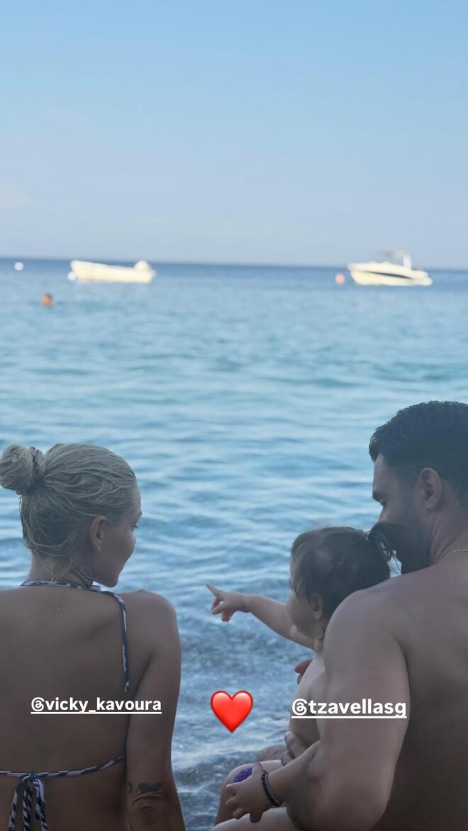 Βίκυ Κάβουρα - Γιώργος Τζαβέλλας: Το τρυφερό ενσταντανέ με την κορούλα τους