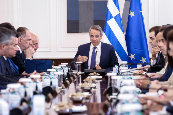 Ο Κυριάκος Μητσοτάκης στο υπουργικό συμβούλιο