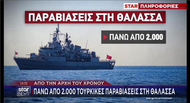 Πάνω από 2026 παραβιάσεις από την Τουρκία στη θάλασσα το 2026!