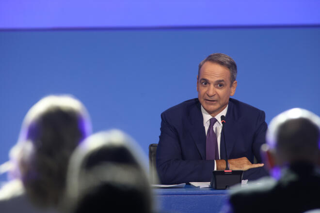 Ο Κυριάκος Μητσοτάκης στη συνέντευξή τύπου στο πλαίσιο της 90ής ΔΕΘ/ ΙΝΤΙΜΕ ΑΡΑΜΠΑΤΖΗΣ ΝΙΚΟΣ