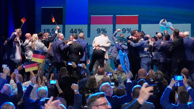 Πανηγυρισμοί για το AfD/ AP Photo/Matthias Schrader