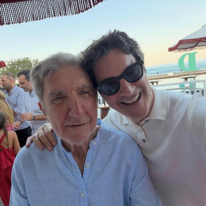 Ο Χρ. Παπακαλιάτης με τον πατέρα του, Μανώλη/ instagram