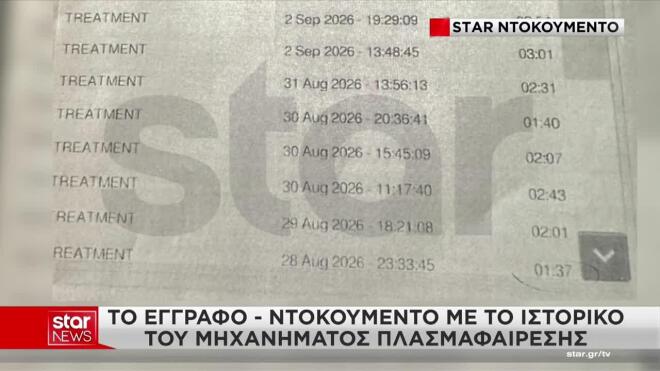 Έγγραφο ντοκουμέντο για το μηχάνημα της πλασμαφαίρεσης στον Γιώργο Μαζωνάκη