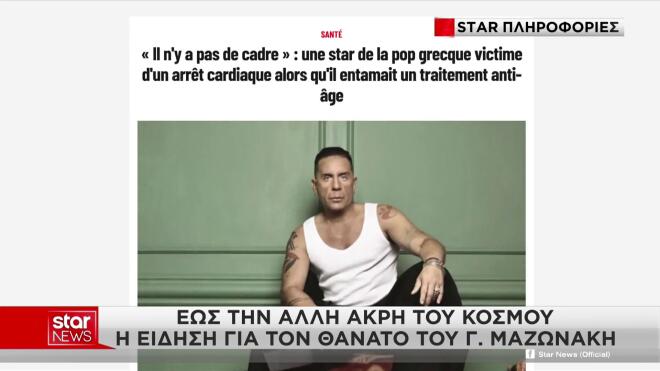 Γιώργος Μαζωνάκης: Το γαλλικό Paris Match για τον θάνατό του