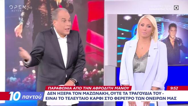 «Ντροπή, είναι νεκρός!»:Έξαλλος ο Στραβελάκης με την Αφροδίτη Μάνου