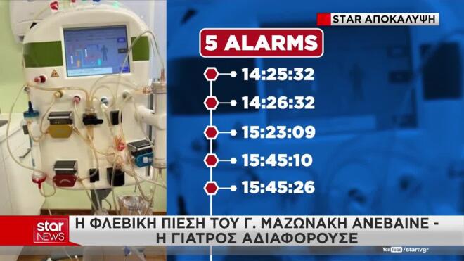 Αποκλειστικό Star: Το μηχάνημα κατέγραφε την πίεση του Μαζωνάκη στα ύψη