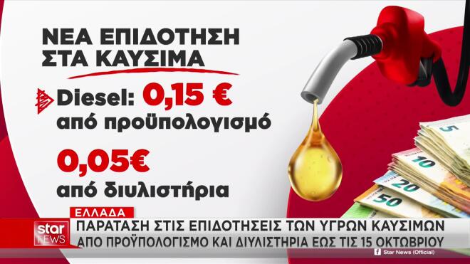 Παράταση στις επιδοτήσεις υγρών καυσίμων από προϋπολογισμό και διυλιστήρια ως τις 15/10