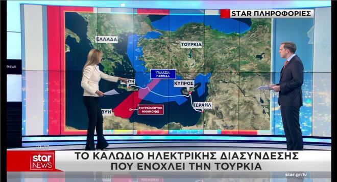 Ο χάρτης που αποκαλύπτει γιατί ενοχλείται η Τουρκία από το καλώδιο