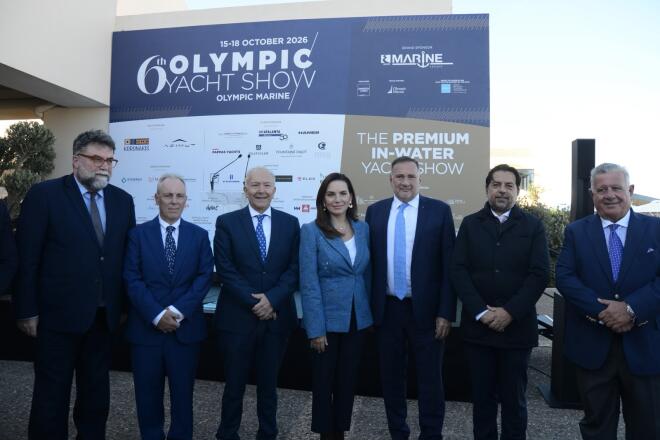 Η Όλγα Κεφαλογιάννη στα εγκαίνια του 6ου Olympic Yacht Show