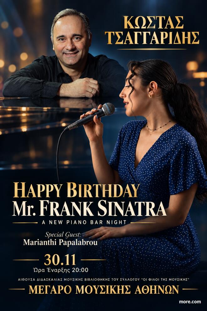 «Μια νύχτα με άρωμα Sinatra στην Αθήνα» στο Μέγαρο Μουσικής
