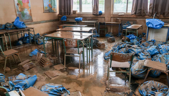 Λάρισα: Πλημμυρισμένο σχολείο στη Φαλάνη μετά την κακοκαιρία