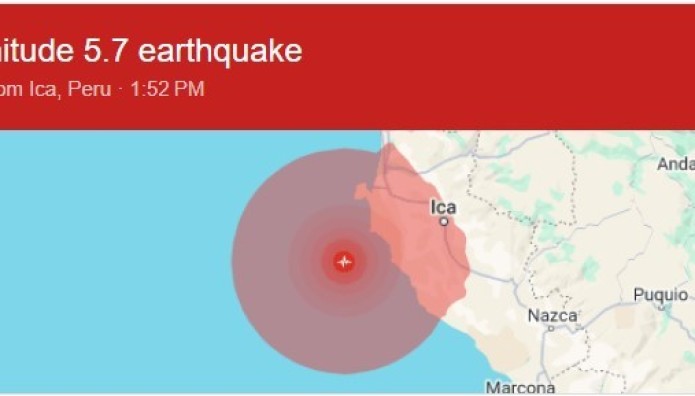 Σεισμός 5,7 βαθμών κοντά στις ακτές του Περού
