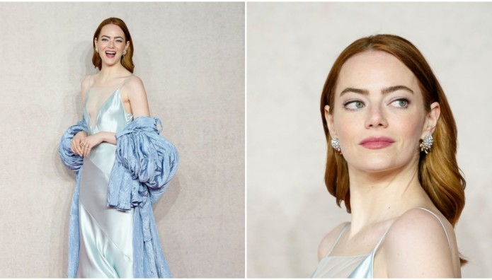 Έμμα Στόουν: Εμφάνιση Με Baby Blue Slip Dress Louis Vuitton